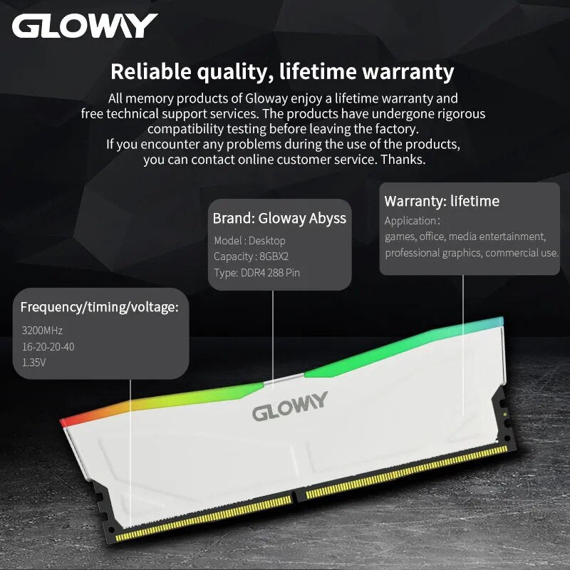 Memória RAM Gloway RGB 8GB